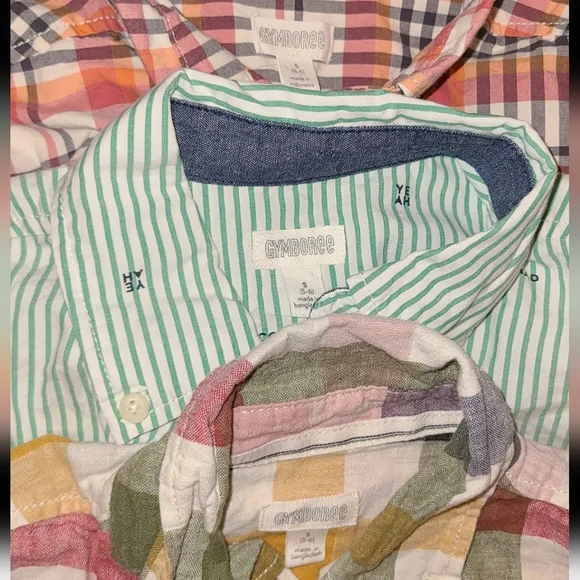 Gymboree Boys Plaid Button Up Shirts Size 5-6 Bundle Lot Of 7 Tops Crazy 8 EUC